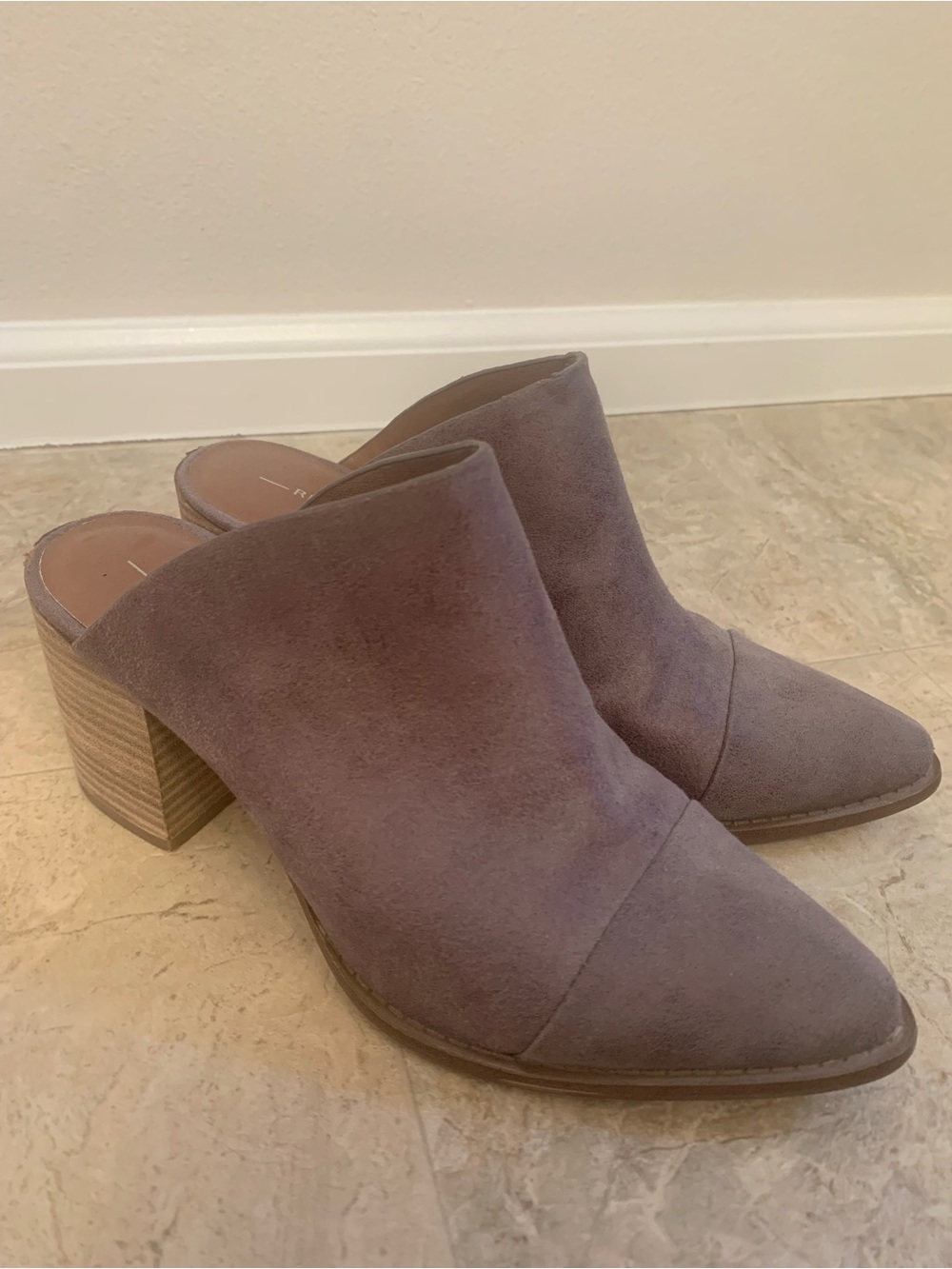 Women's Suede Block Heel Mules